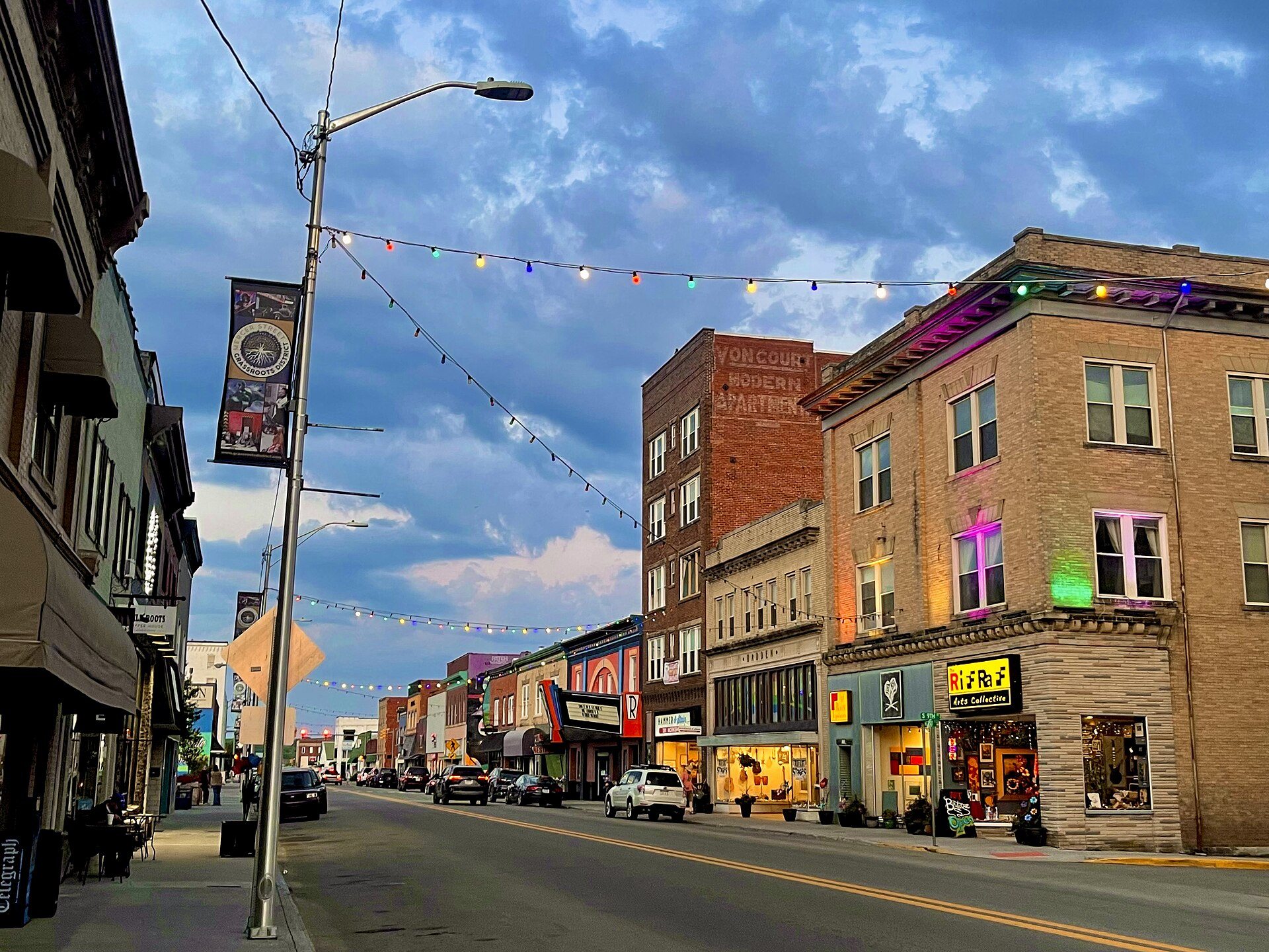 Historic commercial buildings along Mercer Street in downtown Princeton, West Virginia